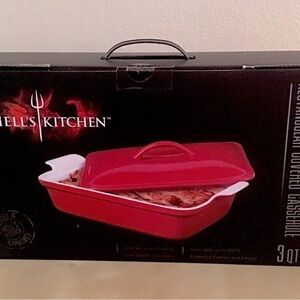 Hell’s Kitchen 3QT Red Covered Casserole Dish